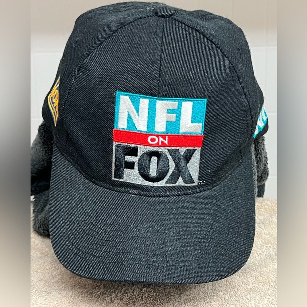 Rare VINTAGE FRESH CAPS NFL on Fox Sports Football Snapback Hat 90s Black 1996